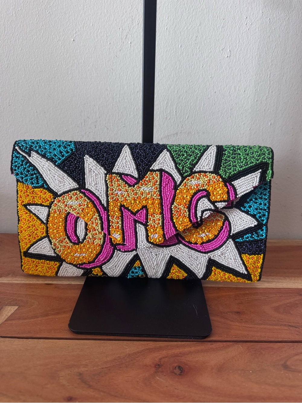 Beaded OMG Statement Clutch - Multicolor